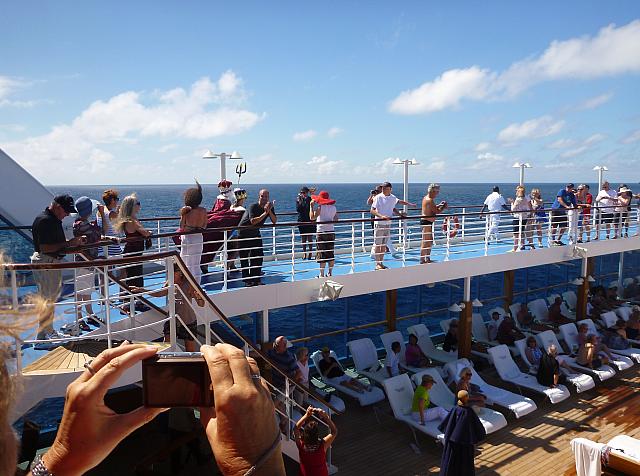 Beginning of the King Neptune ceremony for crossing the Equator