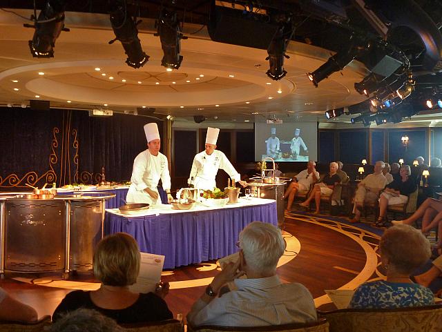 Cooking demonstration was as much comedy routine as cooking...