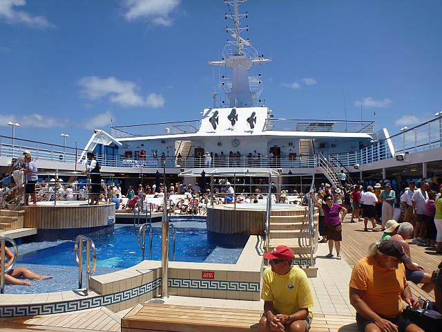 Lots of folks came out for the country fair (on an 'at sea' day)