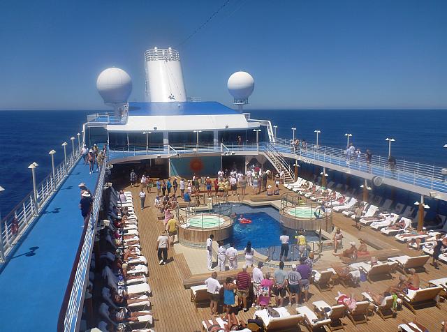 Pool deck during passenger/crew sports competition