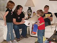 Opening gifts at GG's