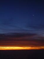 Sun's down and Venus is appearing