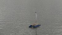 She was on a line so that she couldn't sail away