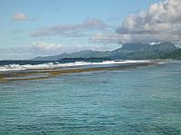Waves, the reef and Raiatea